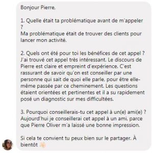 Témoignage de Marion analyse stratégique gratuite